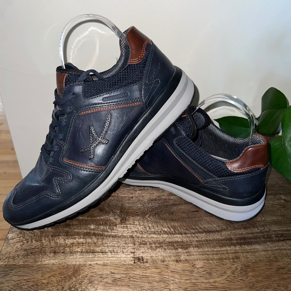 ALLROUNDER by Mephisto Mens Size 9 Navy Leather‎ Comfort Walking Athletic Shoes